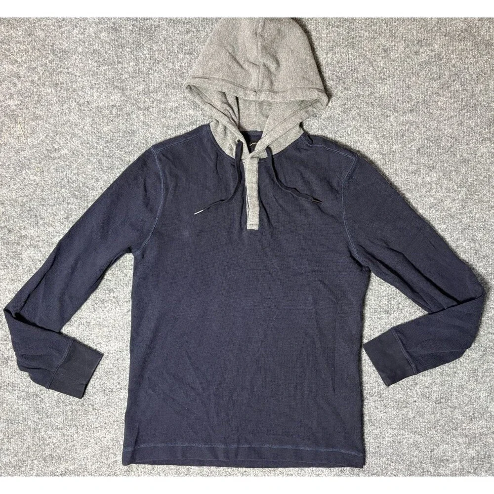 Banana Republic Hoodie Jacket Mens Medium Blue Gray Hooded Long Sleeve Hooded